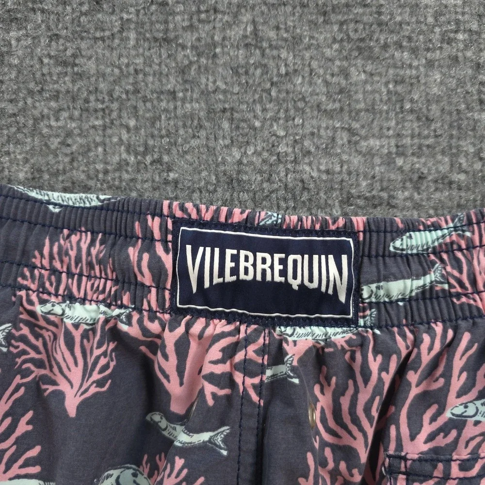 Vilebrequin Swim Trunks Mens L Multicolor Coral Fishes Print Beach Tropical